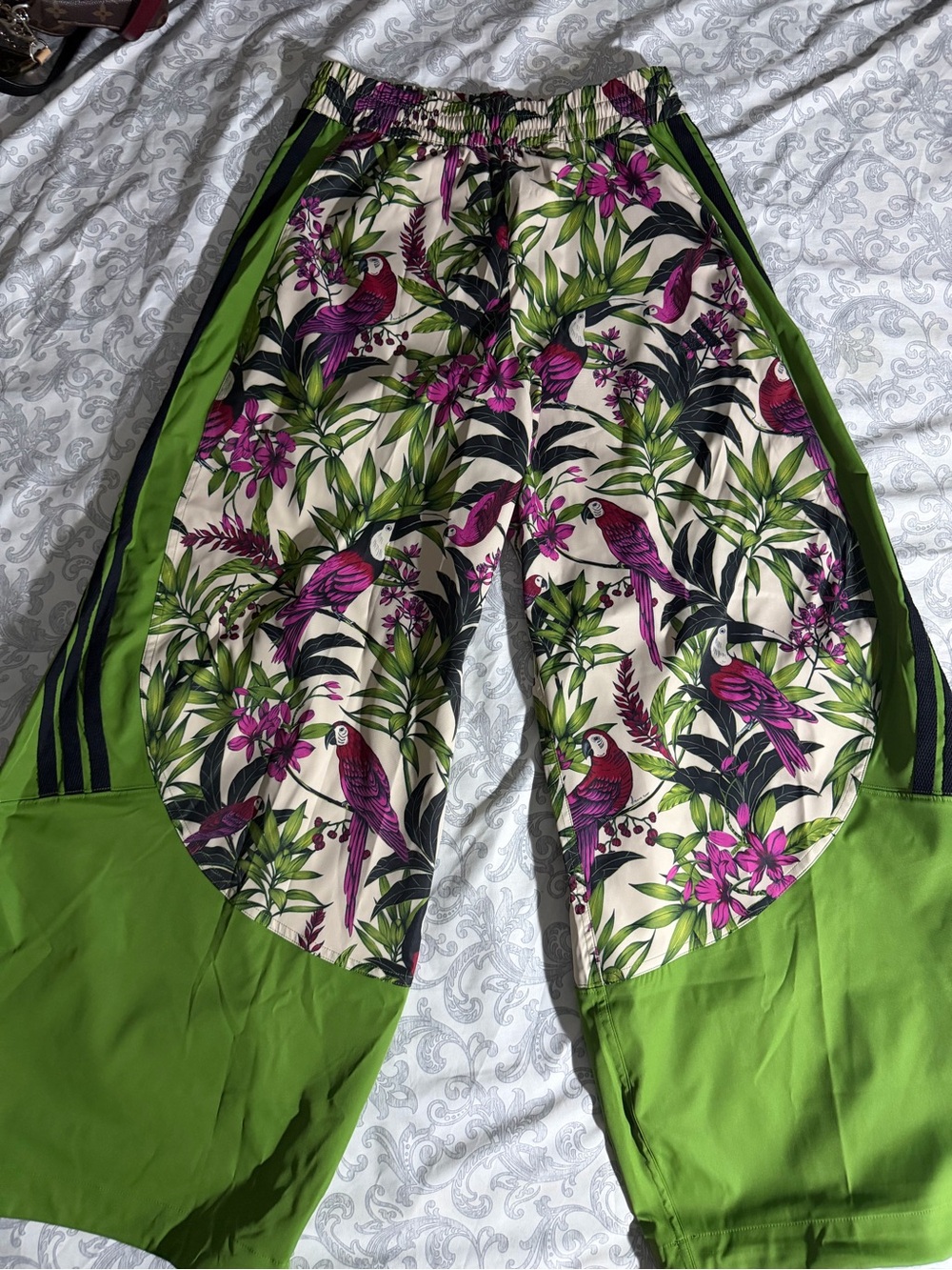 adidas x FARM RIO Green & Cream Parrot Print Track Pants